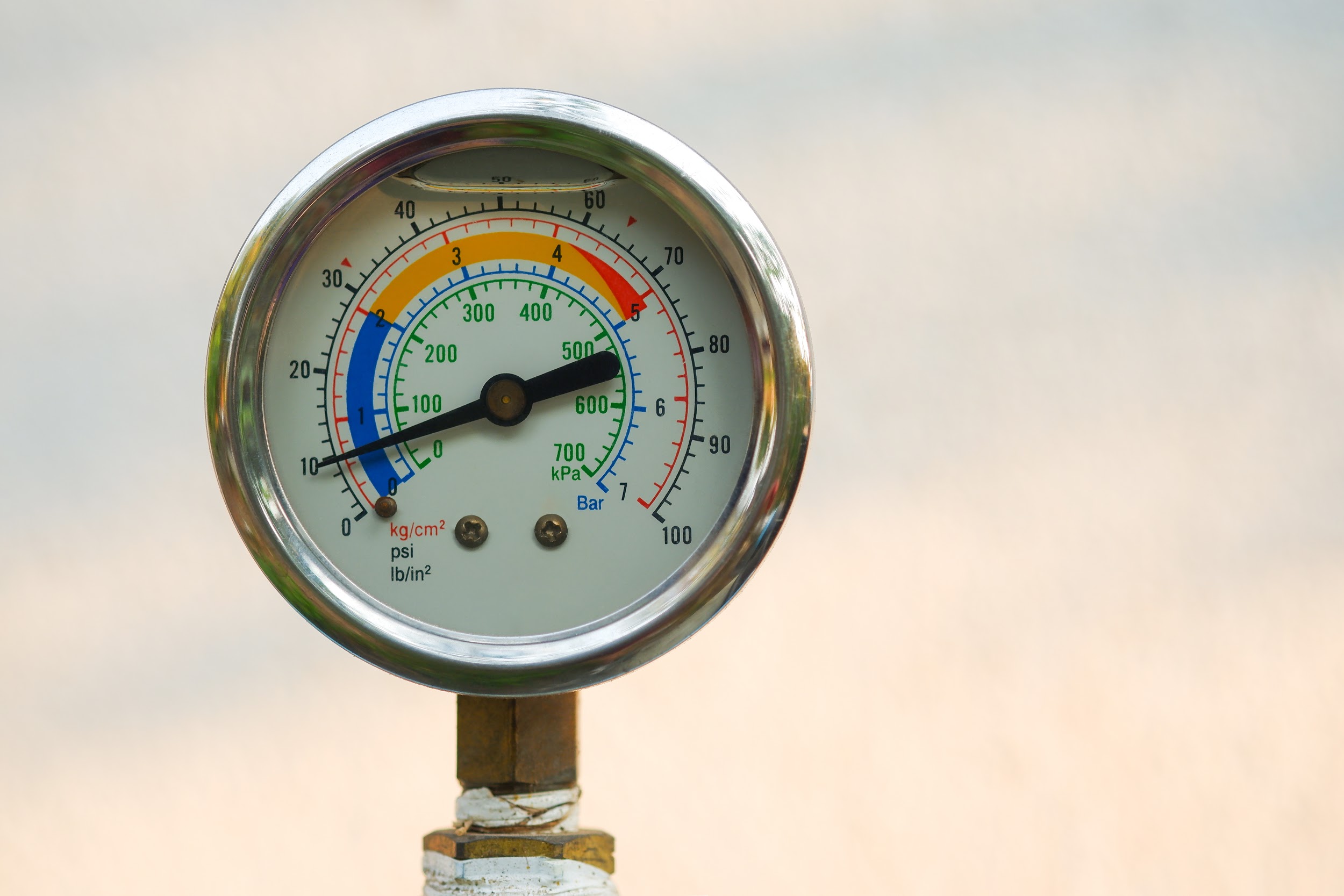 Close up water pressure gauge