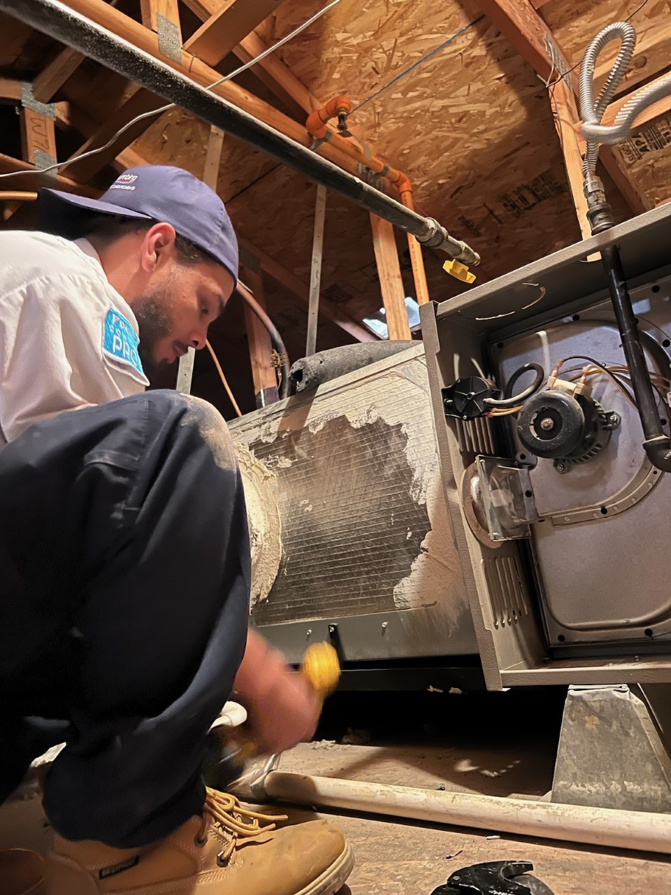 Technician Repairing hvac system