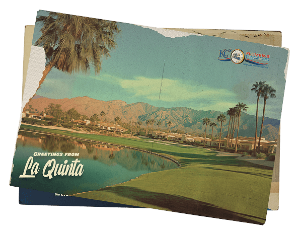 Vintage postcard with a scenic view of La Quinta, California