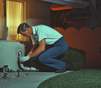 HVAC technician working on an AC repair for a Indio home.